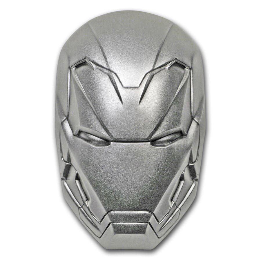 2019 Fiji 2 oz Silver Marvel Icon Series Iron Man Mask