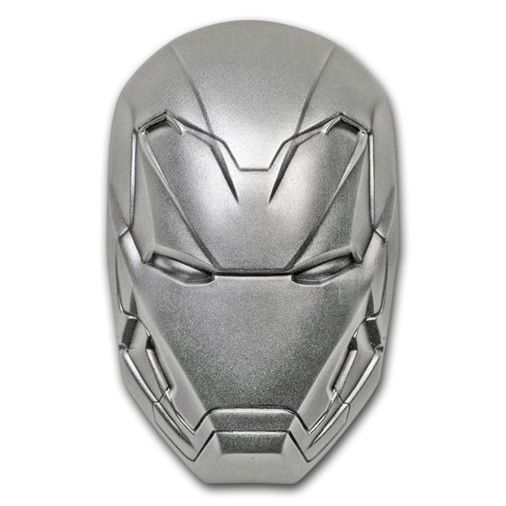2019 Fiji 2 oz Silver Marvel Icon Series Iron Man Mask