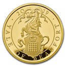 2019 GB Proof 1 oz Gold Queen's Beasts Yale (w/Box & COA)