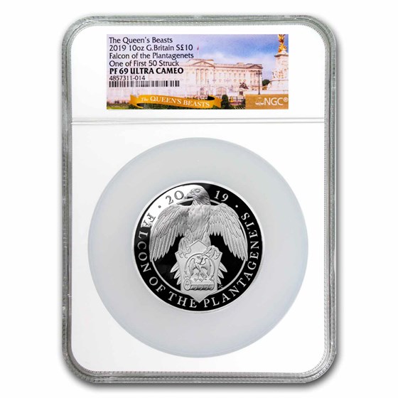 2019 GB Proof 10 oz Silver Queen's Beasts Falcon PF-69 NGC 2019 GB Proof 10 oz Silver Queen's Beasts Falcon PF-69 NGC