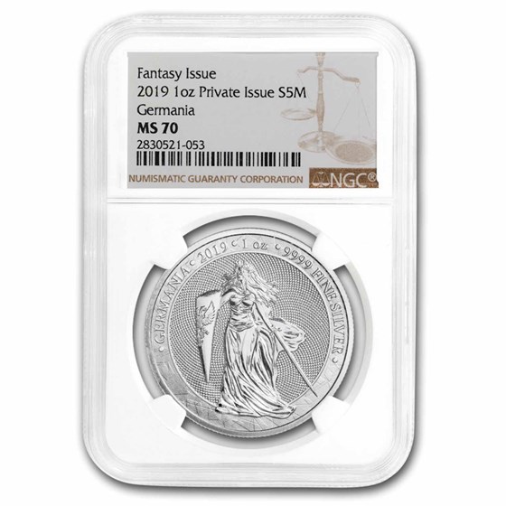 2019 Germania 1 oz Silver Round MS-70 NGC 2019 Germania 1 oz Silver Round MS-70 NGC