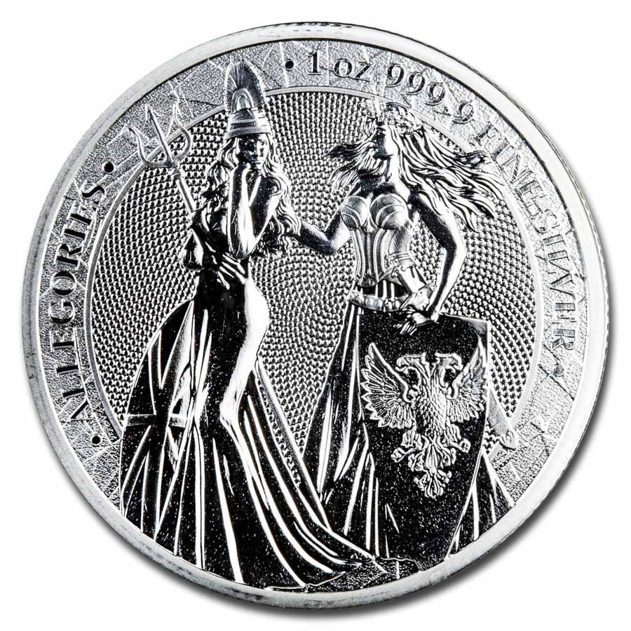 2019 Germania Allegories 1 oz Silver Round (Britannia, Abrasions)