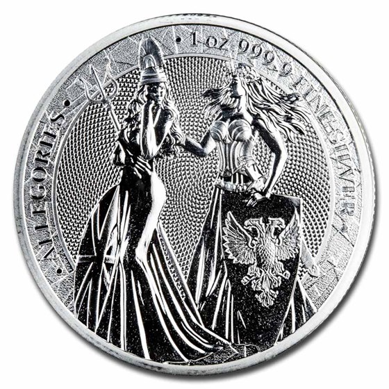 2019 Germania Allegories 1 oz Silver Round (Britannia, Abrasions) 2019 Germania Allegories 1 oz Silver Round (Britannia, Abrasions)