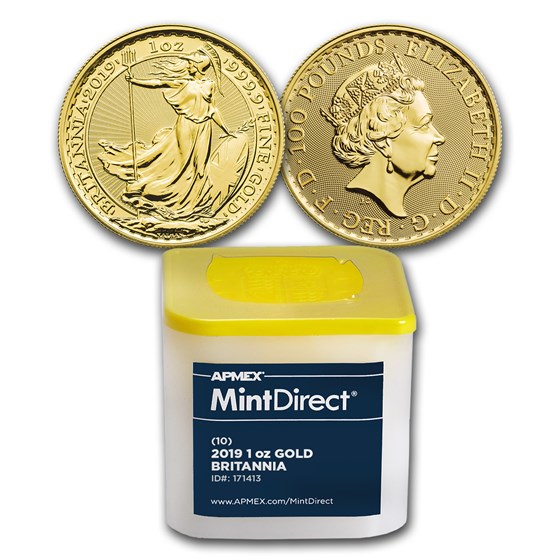 2019 Great Britain 1 oz Gold Britannia (10-Coin MintDirect® Tube) 2019 Great Britain 1 oz Gold Britannia (10-Coin MintDirect® Tube)