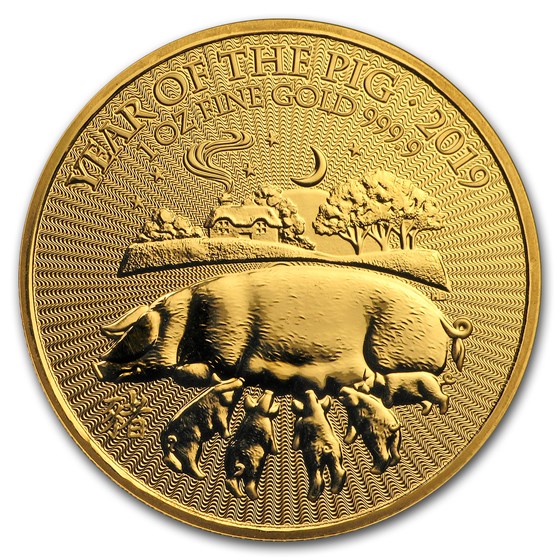2019 Great Britain 1 oz Gold Year of the Pig BU 2019 Great Britain 1 oz Gold Year of the Pig BU