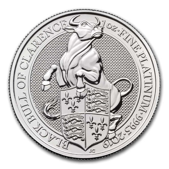 2019 Great Britain 1 oz Platinum Queen's Beasts The Bull 2019 Great Britain 1 oz Platinum Queen's Beasts The Bull