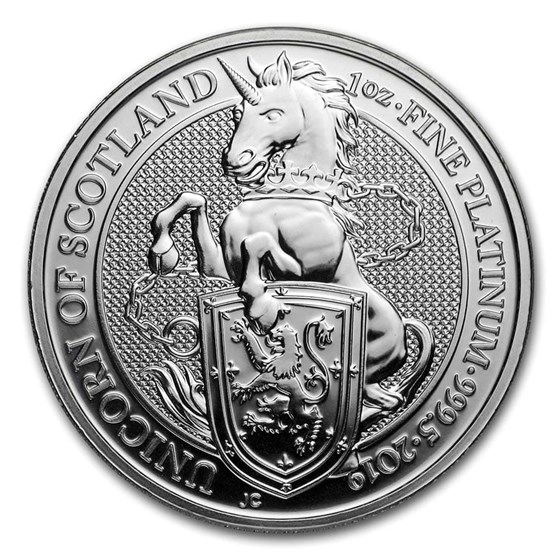 2019 Great Britain 1 oz Platinum Queen's Beasts The Unicorn