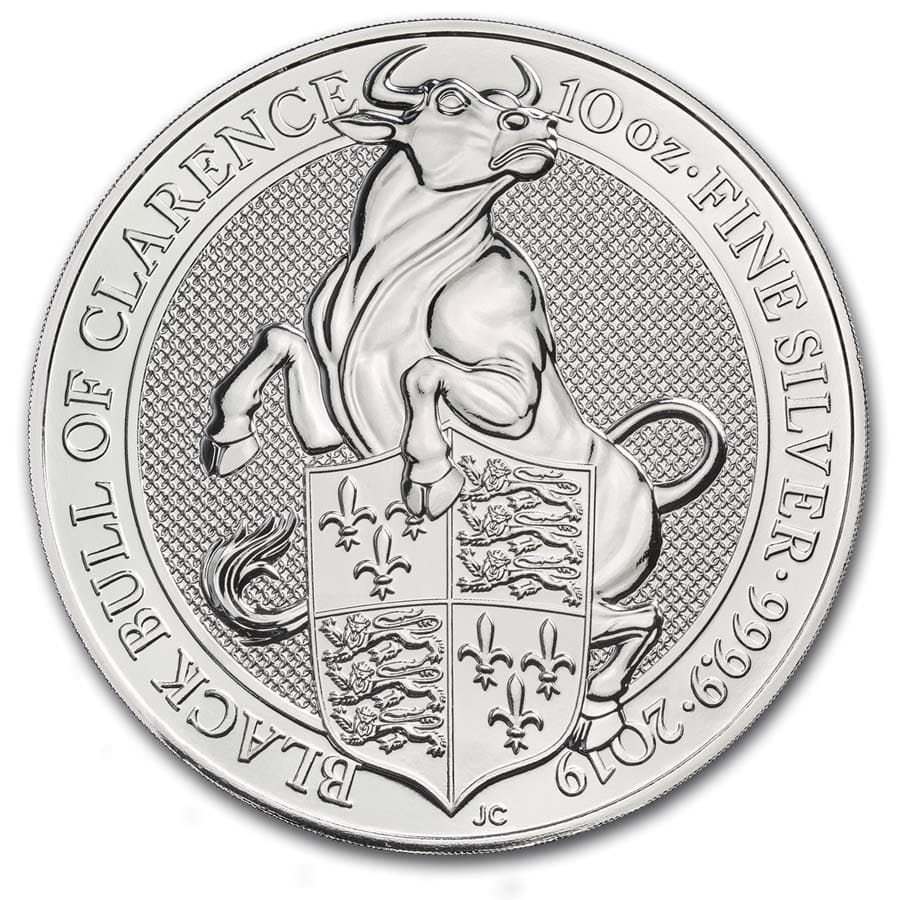 2019 Great Britain 10 oz Silver Queen's Beasts The Bull