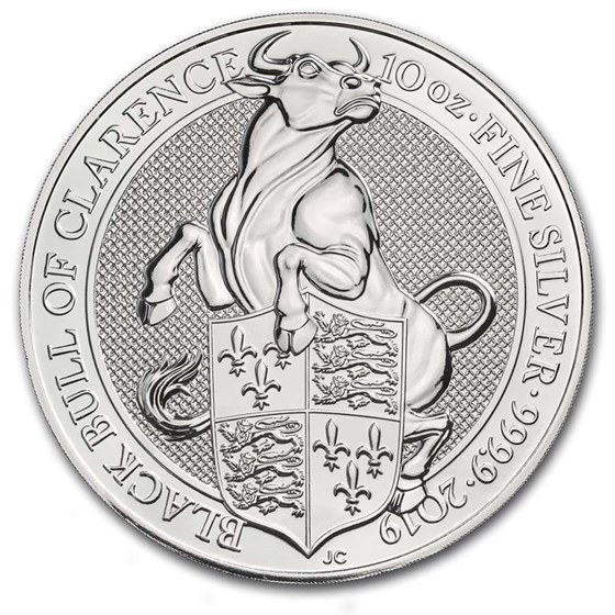 2019 Great Britain 10 oz Silver Queen's Beasts The Bull 2019 Great Britain 10 oz Silver Queen's Beasts The Bull