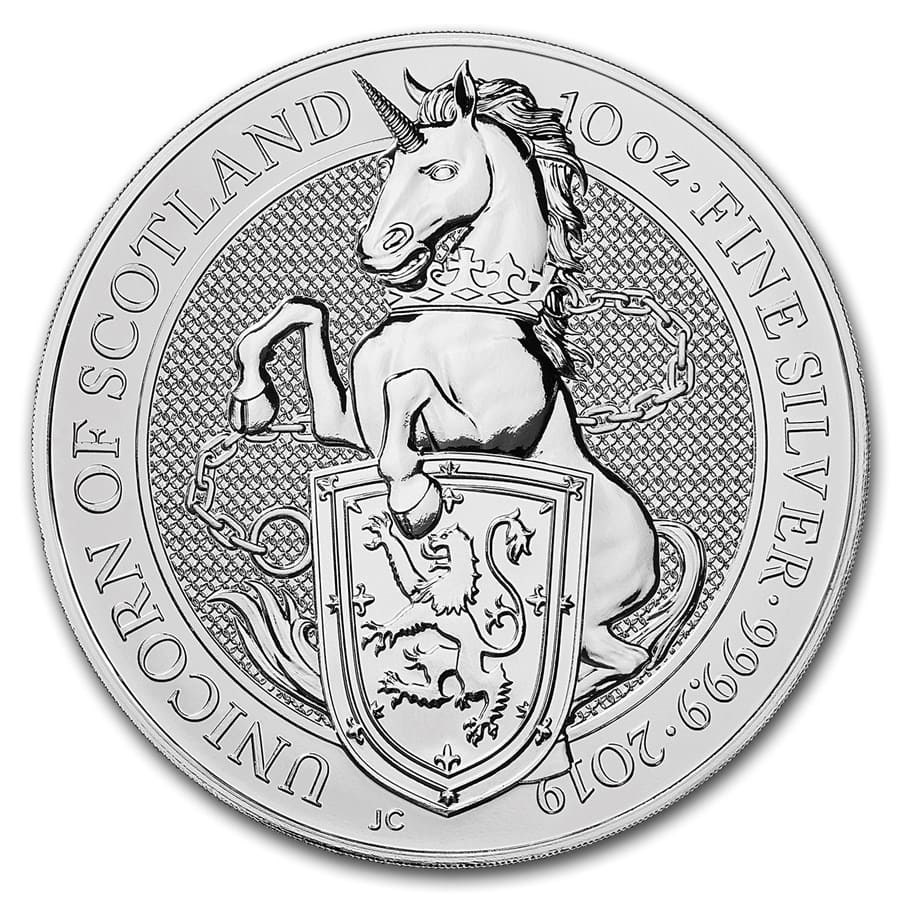 2019 Great Britain 10 oz Silver Queen's Beasts The Unicorn