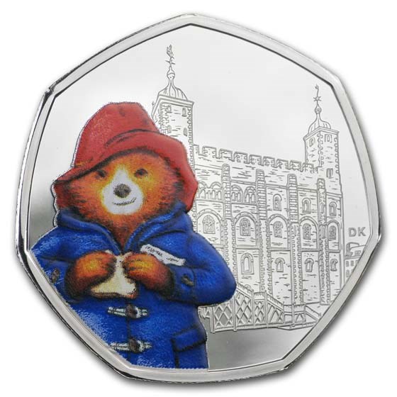 2019 Great Britain 50p Silver Proof Paddington Bear at the Tower