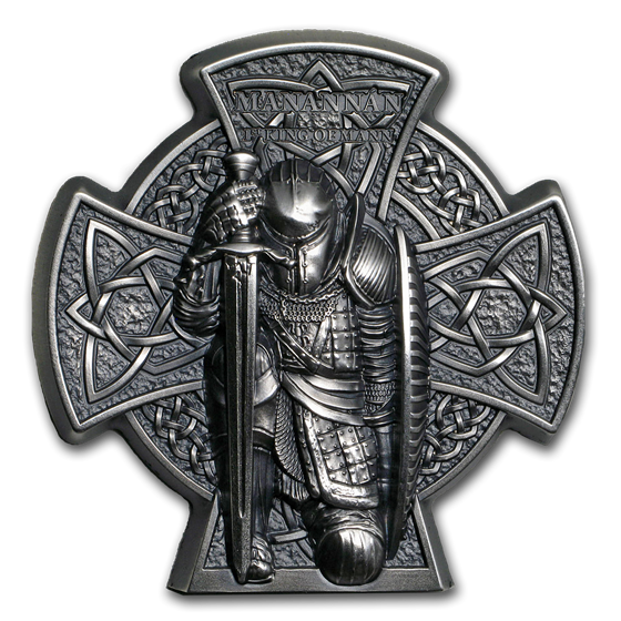2019 Isle of Man 3 oz Silver Manannán: First King of Mann 2019 Isle of Man 3 oz Silver Manannán: First King of Mann
