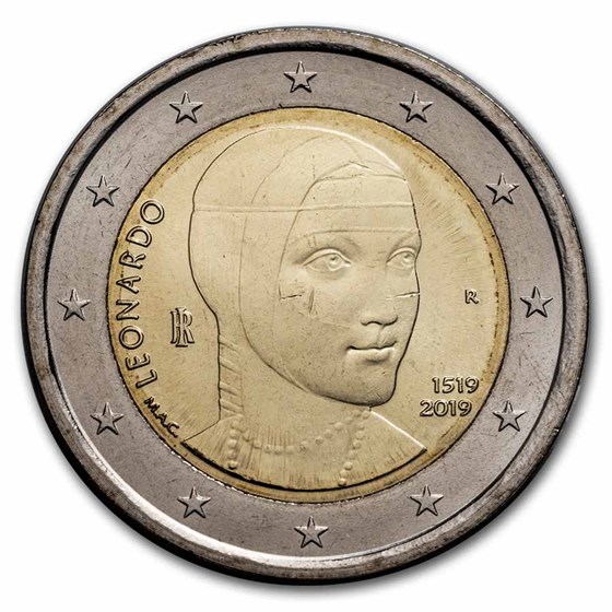 2019 Italy 2 Euro Leonardo da Vinci BU