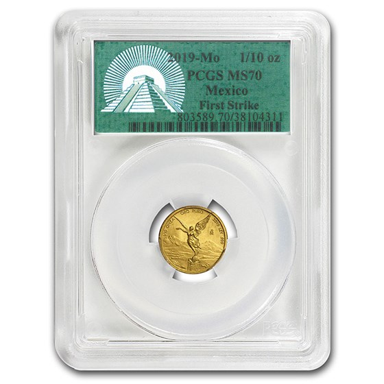 2019 Mexico 1/10 oz Gold Libertad MS-70 PCGS (FS, Green Label) 2019 Mexico 1/10 oz Gold Libertad MS-70 PCGS (FS, Green Label)