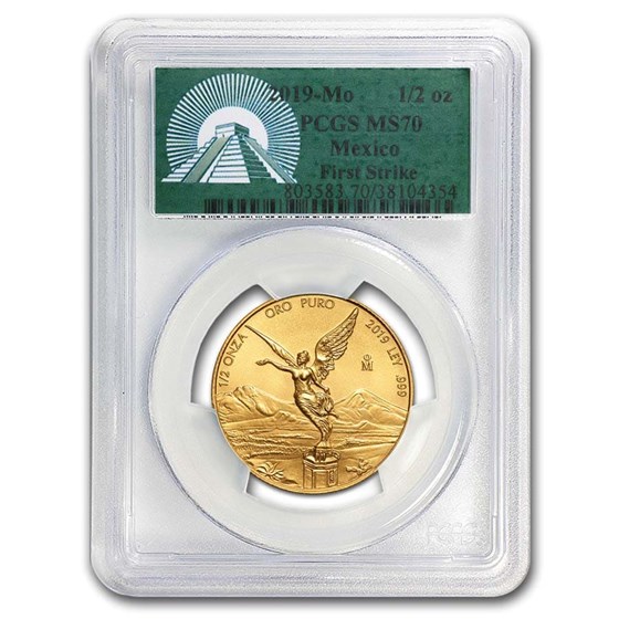 2019 Mexico 1/2 oz Gold Libertad MS-70 PCGS (FS, Green Label) 2019 Mexico 1/2 oz Gold Libertad MS-70 PCGS (FS, Green Label)