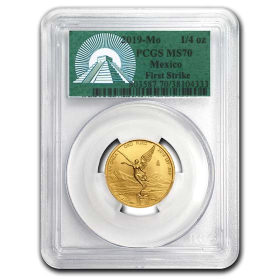 2019 Mexico 1/4 oz Gold Libertad MS-70 PCGS (FS, Green Label) 2019 Mexico 1/4 oz Gold Libertad MS-70 PCGS (FS, Green Label)