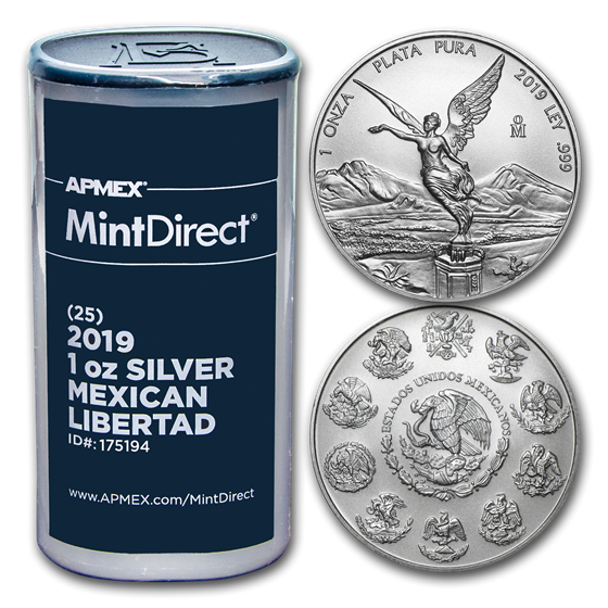 2019 Mexico 1 oz Silver Libertad (25-Coin MintDirect® Tube) 2019 Mexico 1 oz Silver Libertad (25-Coin MintDirect® Tube)