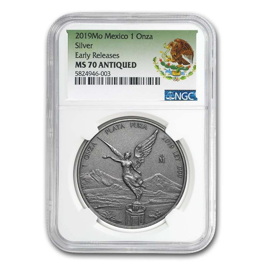 2019 Mexico 1 oz Silver Libertad Antiqued Finish MS-70 NGC (ER)