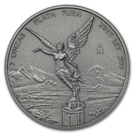 2019 Mexico 2 oz Silver Libertad Antiqued Finish (In Capsule) 2019 Mexico 2 oz Silver Libertad Antiqued Finish (In Capsule)