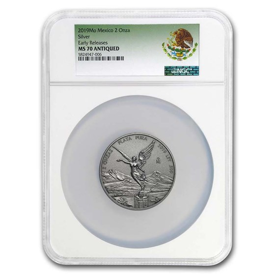 2019 Mexico 2 oz Silver Libertad Antiqued Finish MS-70 NGC (ER) 2019 Mexico 2 oz Silver Libertad Antiqued Finish MS-70 NGC (ER)