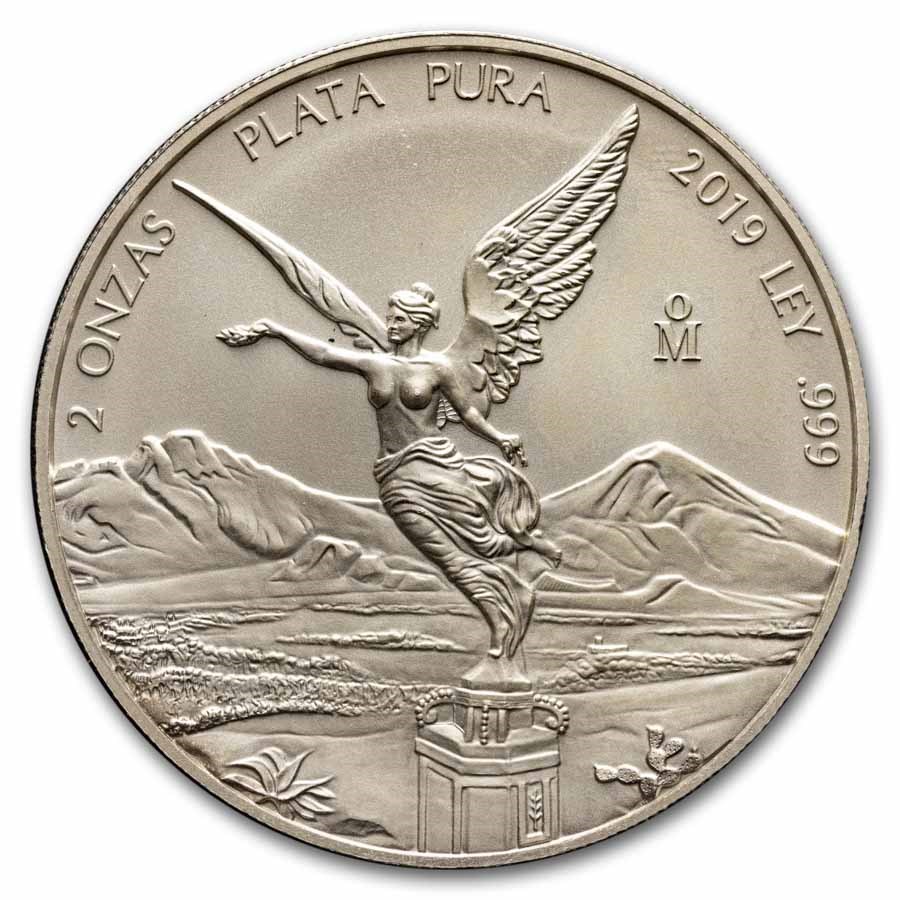 2019 Mexico 2 oz Silver Libertad BU (Abrasions)