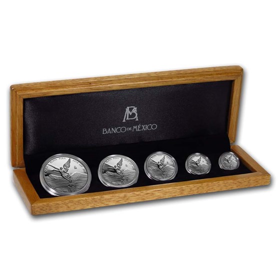2019 Mexico 5-Coin Silver Libertad Proof Set (1.9 oz, Wood Box) 2019 Mexico 5-Coin Silver Libertad Proof Set (1.9 oz, Wood Box)