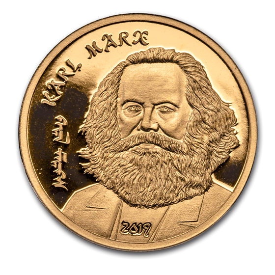 2019 Mongolia 1/2 gram Proof Gold Revolutionaries: Karl Marx 2019 Mongolia 1/2 gram Proof Gold Revolutionaries: Karl Marx
