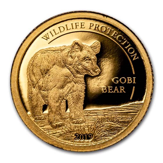 2019 Mongolia 1/2 gram Proof Gold Wildlife Protection Gobi Bear 2019 Mongolia 1/2 gram Proof Gold Wildlife Protection Gobi Bear