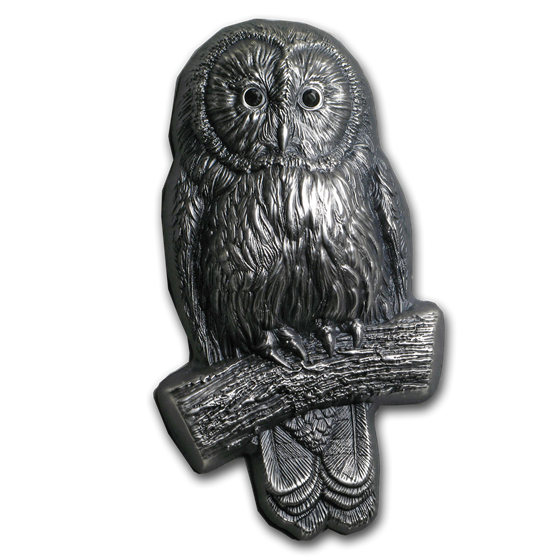 2019 Mongolia 2 oz Silver 3D Mongolian Wildlife Shaped Ural Owl 2019 Mongolia 2 oz Silver 3D Mongolian Wildlife Shaped Ural Owl