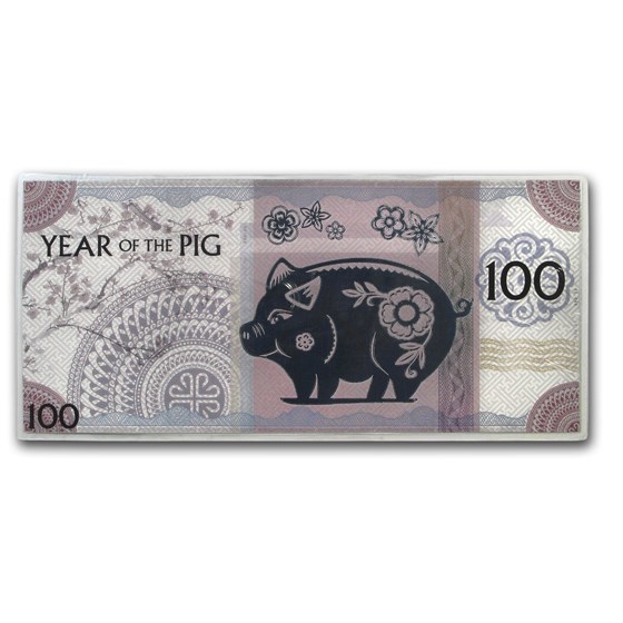 2019 Mongolia Lunar Year of the Pig Silver Note 2019 Mongolia Lunar Year of the Pig Silver Note