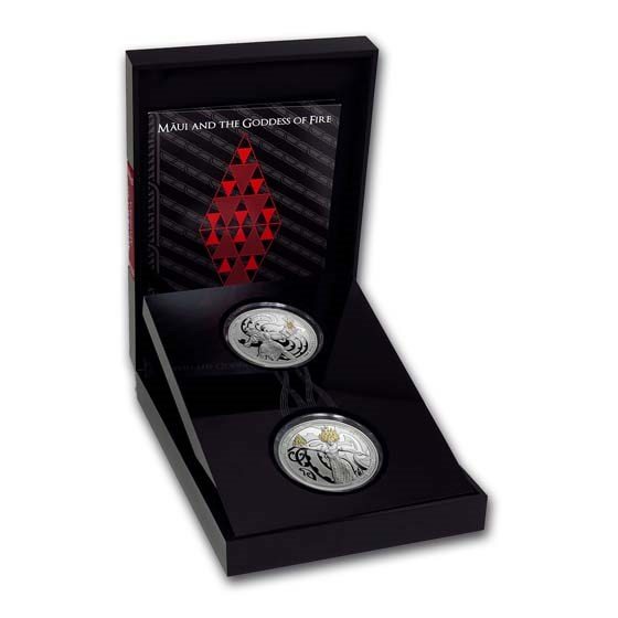 2019 New Zealand 2-Coin Silver Maui and The Goddess of Fire Set 2019 New Zealand 2-Coin Silver Maui and The Goddess of Fire Set