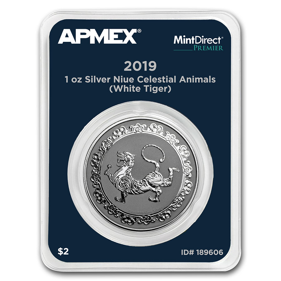 Buy 2019 Niue 1 oz Ag $2 Celestial Animals: The Tiger (MD® Premier