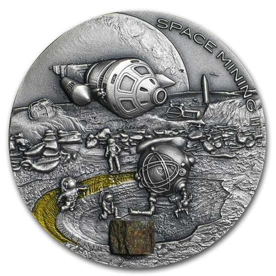 2019 Niue 1 oz Antique Silver Space Mining Station II 2019 Niue 1 oz Antique Silver Space Mining Station II