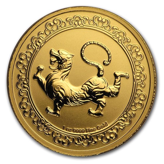 2019 Niue 1 oz Gold $250 Celestial Animals Tiger (w/Box & COA) 2019 Niue 1 oz Gold $250 Celestial Animals Tiger (w/Box & COA)