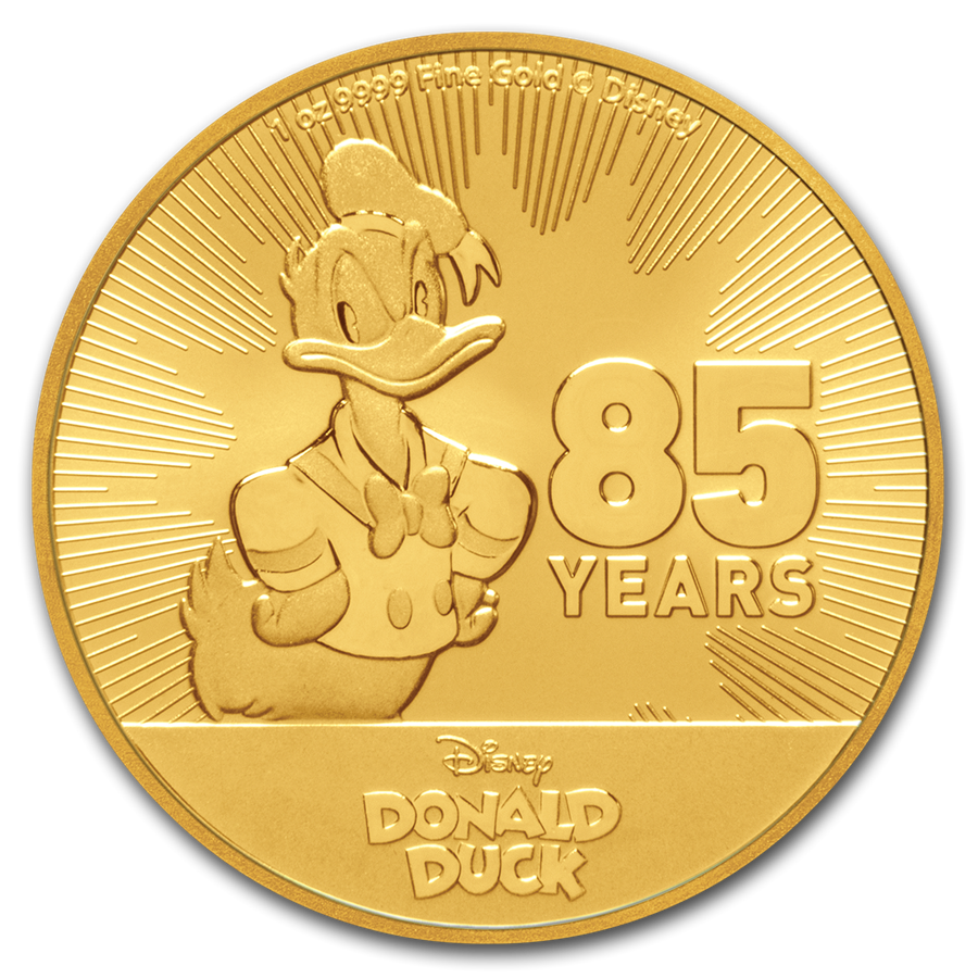 2019 Niue 1 Oz Gold 250 Disney Donald Duck 85th Anniversary BU Coin 2019-niue-1-oz-gold-250-disney-donald-duck-85th-anniversary-bu-coin