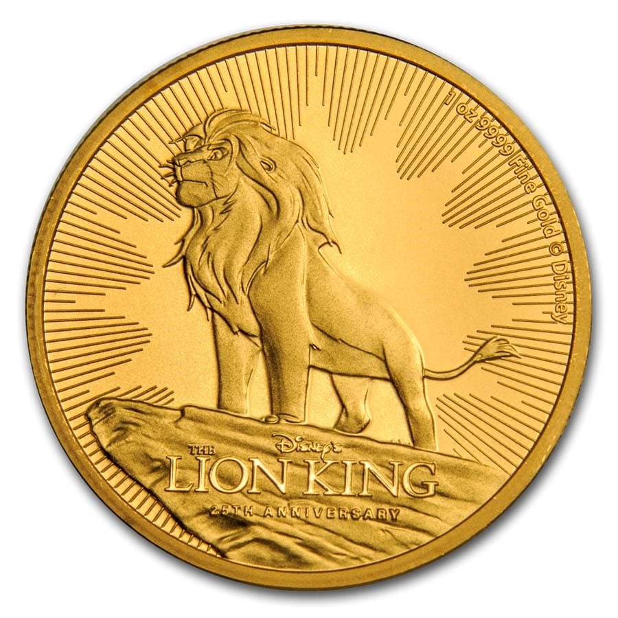2019 Niue 1 oz Gold $250 Disney Lion King 25th Anniversary BU