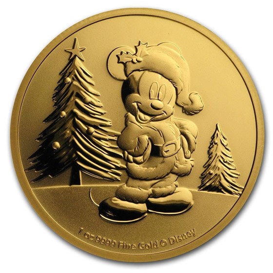 2019 Niue 1 oz Gold $250 Disney Mickey Mouse Christmas BU 2019 Niue 1 oz Gold $250 Disney Mickey Mouse Christmas BU
