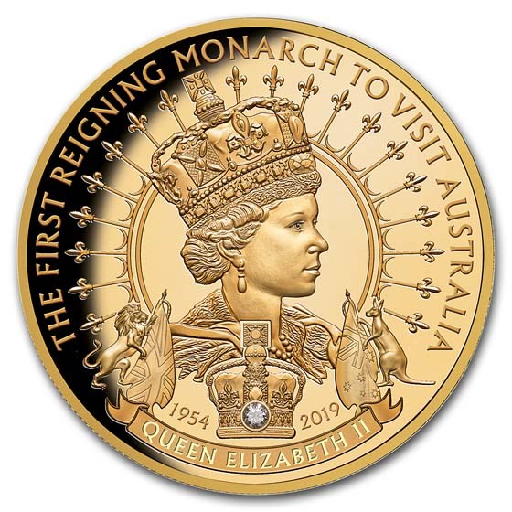 2019 Niue 1 oz Gold Proof Royal Visit by Queen Elizabeth II