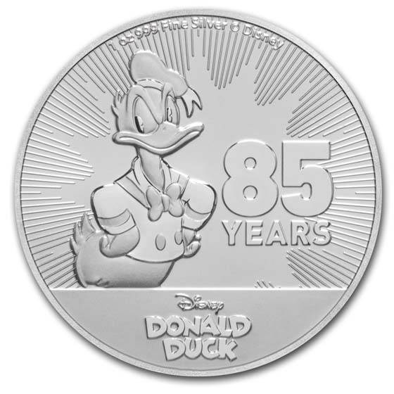 2019 Donald Duck 85 Years 85th Anniversary 1 oz .999 Silver Round Coin Disney