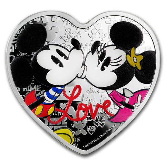 2019 Niue 1 oz Silver $2 Disney Heart-Shaped Love Coin Proof 2019 Niue 1 oz Silver $2 Disney Heart-Shaped Love Coin Proof