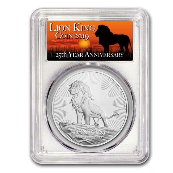 2019 Niue 1 oz Silver $2 Disney Lion King 25th MS-69 PCGS (FS)