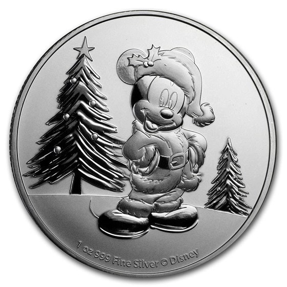 2019 Niue 1 oz Silver $2 Disney Mickey Mouse Christmas BU 2019 Niue 1 oz Silver $2 Disney Mickey Mouse Christmas BU