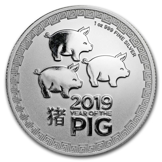 2019 Niue 1 oz Silver $2 Lunar Year of the Pig BU 2019 Niue 1 oz Silver $2 Lunar Year of the Pig BU