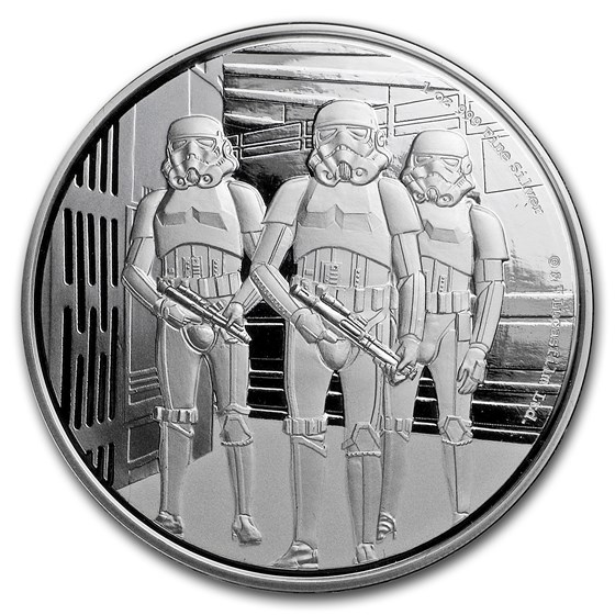 2019 Niue 1 oz Silver $2 Star Wars Stormtrooper (w/Box, COA) 2019 Niue 1 oz Silver $2 Star Wars Stormtrooper (w/Box, COA)