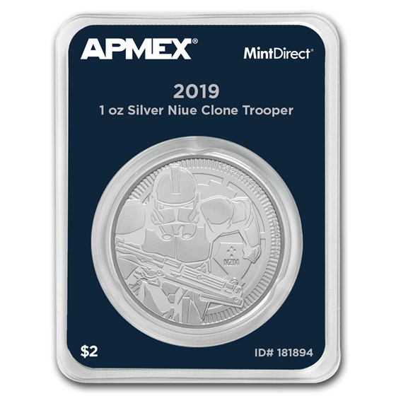 2019 Niue 1 oz Silver Clone Trooper (MintDirect® Single) 2019 Niue 1 oz Silver Clone Trooper (MintDirect® Single)