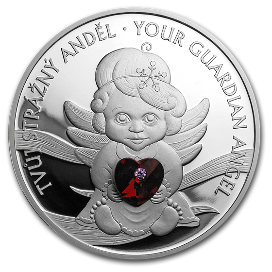 2019 Niue 1 oz Silver Crystal Coin: Guardian Angel 2019 Niue 1 oz Silver Crystal Coin: Guardian Angel