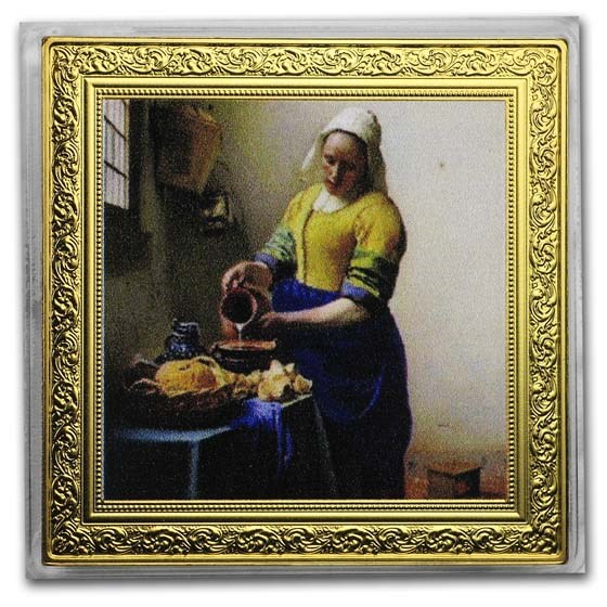 2019 Niue 1 oz Silver Johannes Vermeer The Milkmaid Proof 2019 Niue 1 oz Silver Johannes Vermeer The Milkmaid Proof