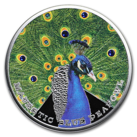 2019 Niue 1 oz Silver Majestic Blue Peafowl 2019 Niue 1 oz Silver Majestic Blue Peafowl
