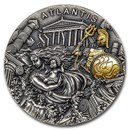 2019 Niue 2 oz Antique Silver Legendary Lands; Atlantis