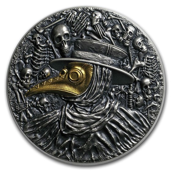 2019 Niue 2 oz Antique Silver Mask of Plague Doctor 2019 Niue 2 oz Antique Silver Mask of Plague Doctor